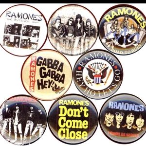Ramones buttons badge pins set of 8